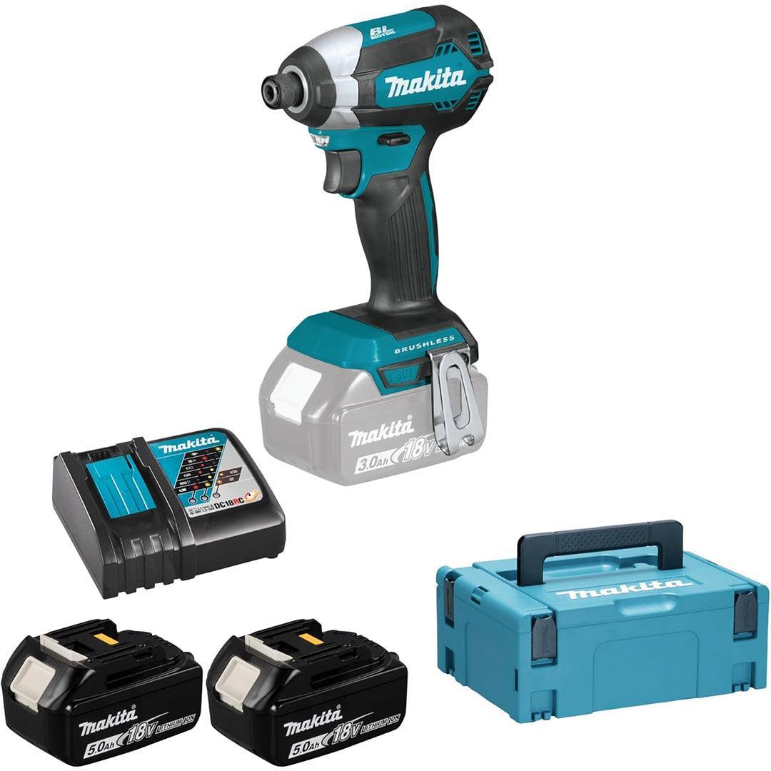 Makita DTD153RTJ 18V LXT Brushless Impact Driver Kit – Dual 5.0Ah Batteries, Rapid Charger & MAKPAC Case Included