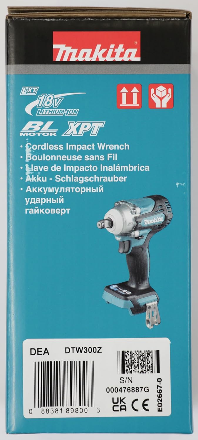 Makita DTW300Z 18V Brushless Cordless Impact Wrench – Tool Only, No Batteries or Charger