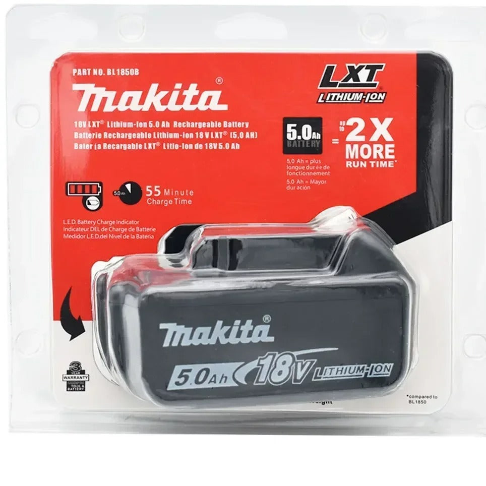 Makita 18V 5.0Ah Lithium-Ion Battery 2-Pack – Compatible with BL1860B, BL1860 & BL1850 LXT Tools