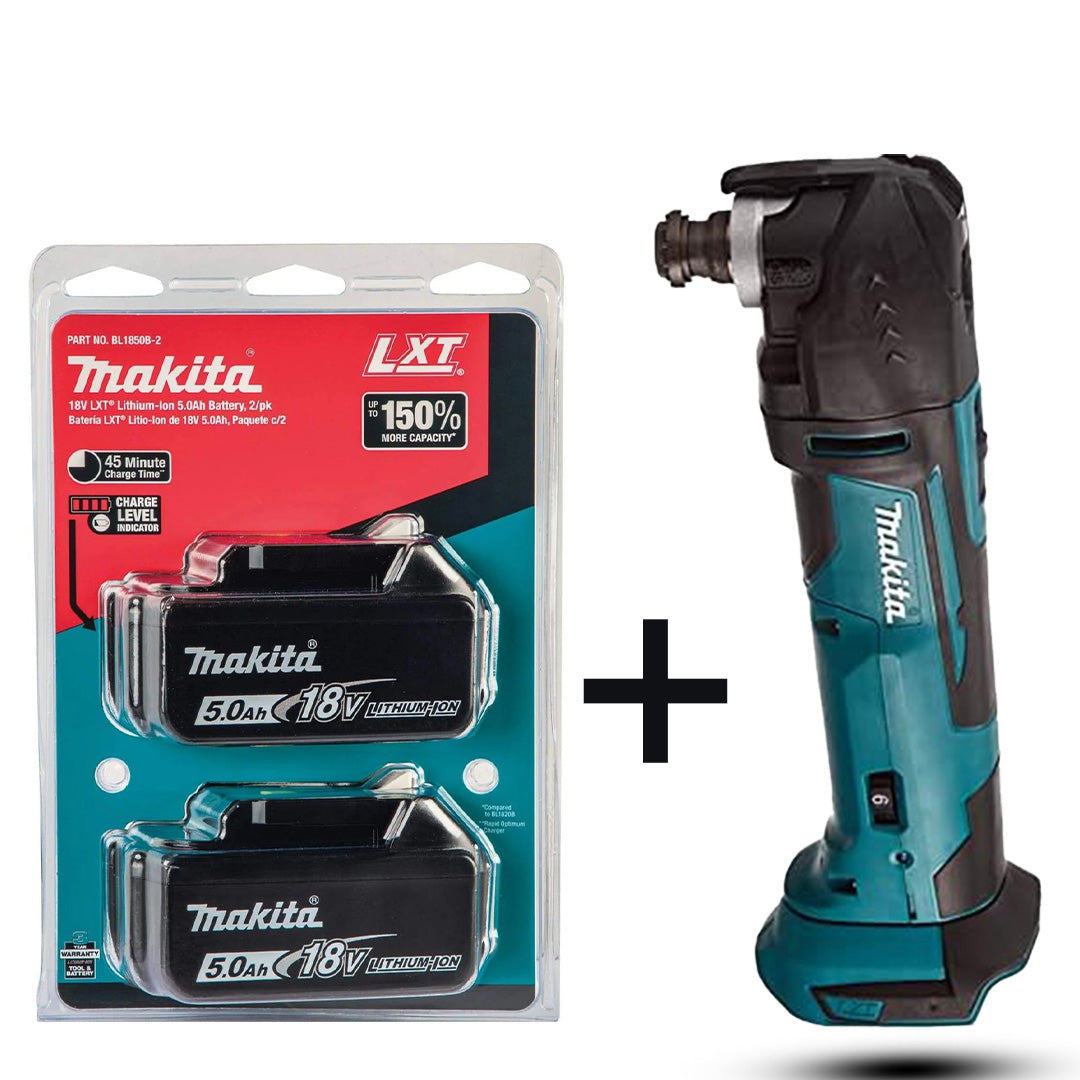 Makita DTM51Z 18V LXT Multi-Tool Kit – Includes 2 x 5.0Ah Batteries and Tool-Free Blade Change