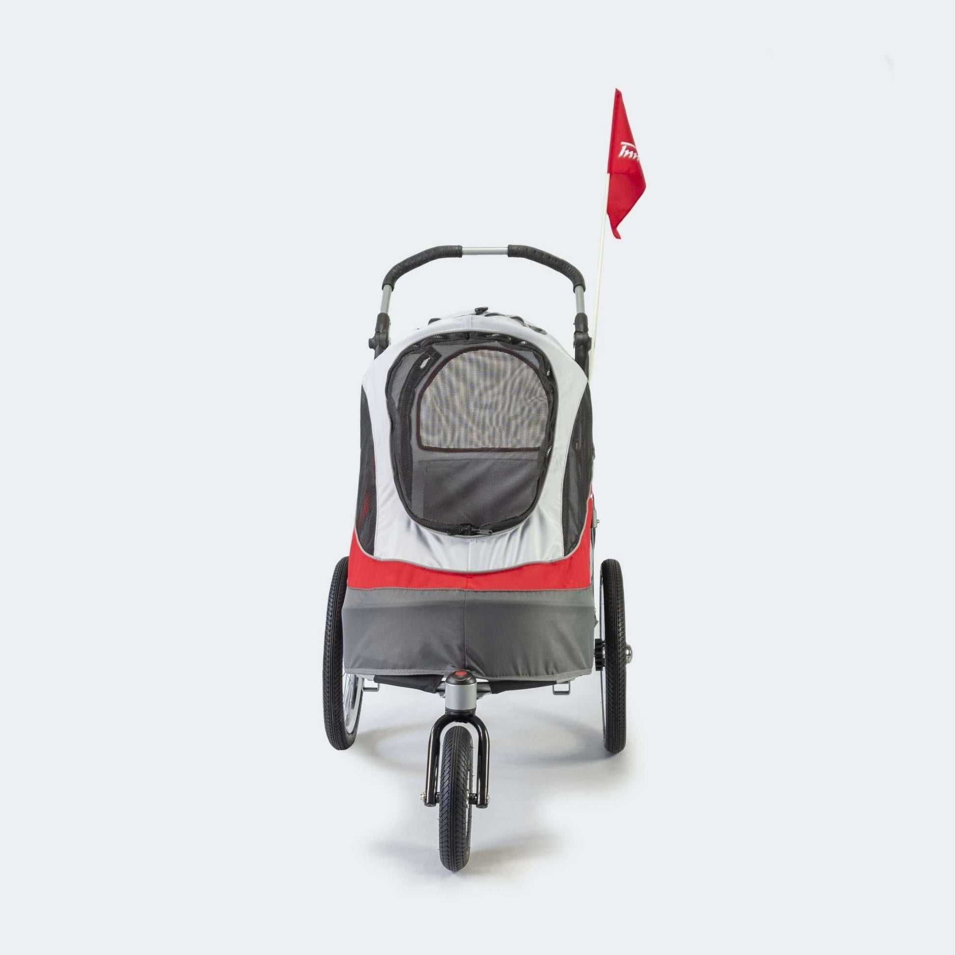 Innopet Sporty Dog Stroller (and Dog Bike Trailer!) - Free Rain Cover - Red/Grey