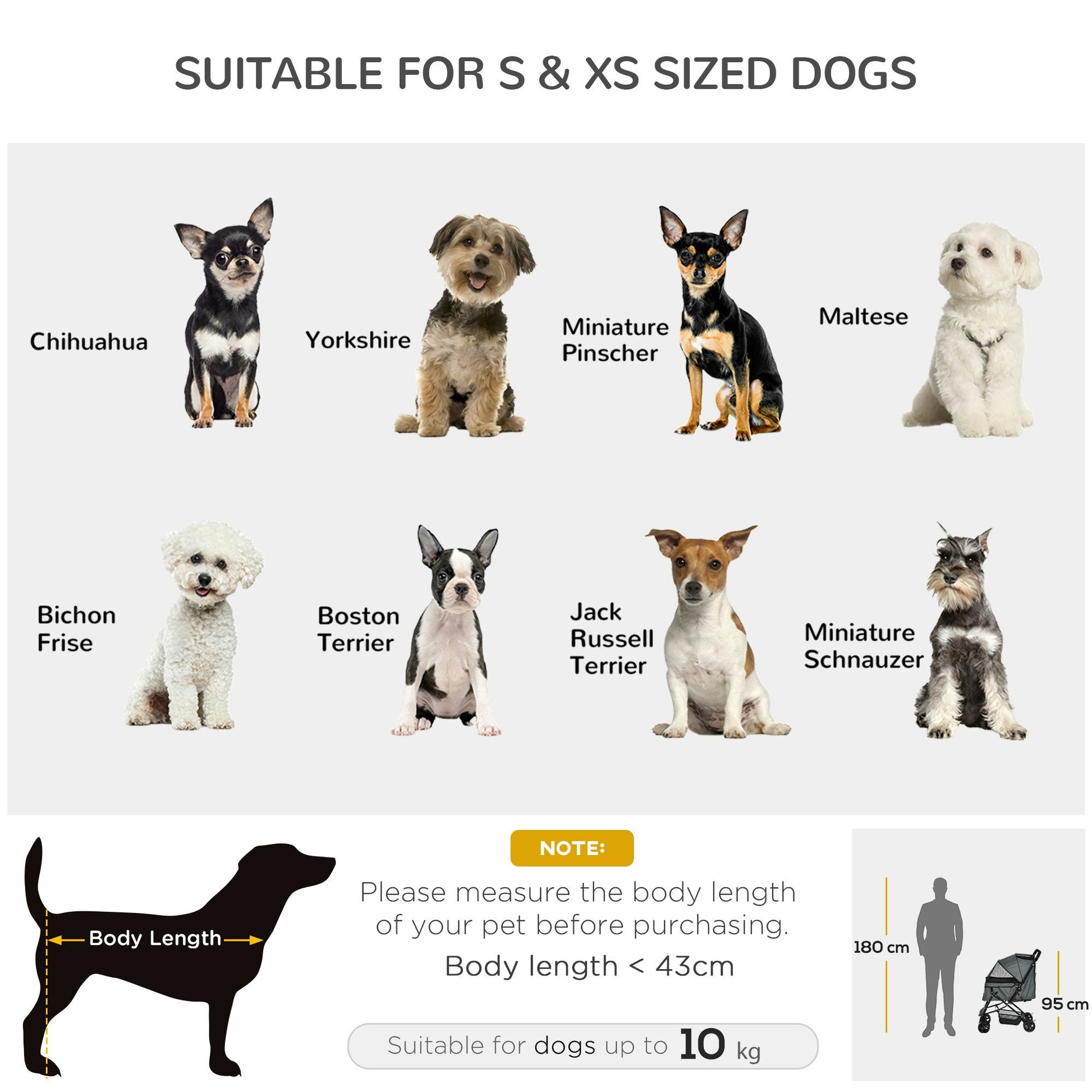 Compact Foldable Pet Stroller for Dogs – Lightweight Travel Cart with Handle, Grey